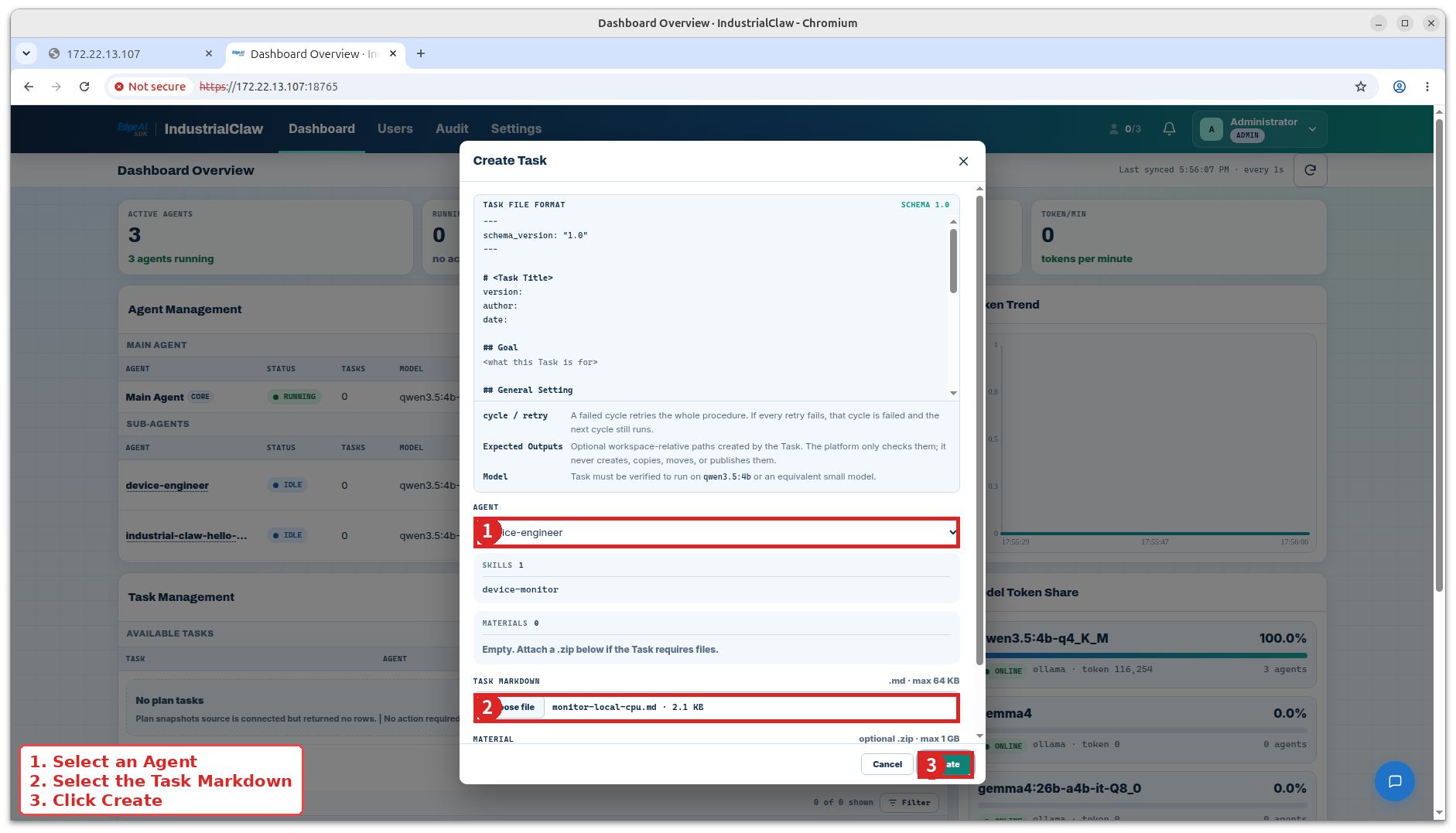 Create Task dialog